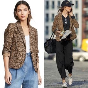Nili Lotan Addison Blazer Jacket in Leopard Print Size 8